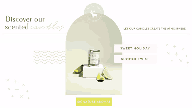 an advertisement for scented candles says discover our scented candles
