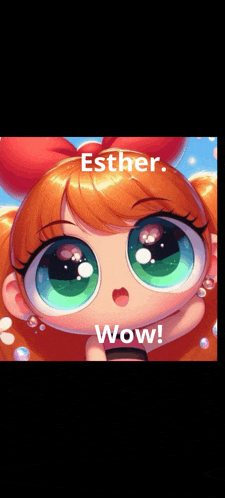 a picture of a cartoon girl with the name esther