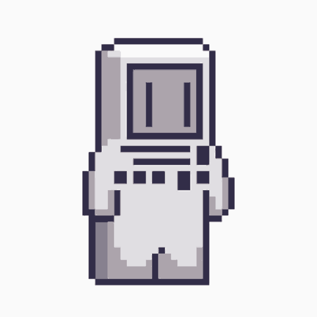 a pixel art drawing of a robot with the number 11 on it