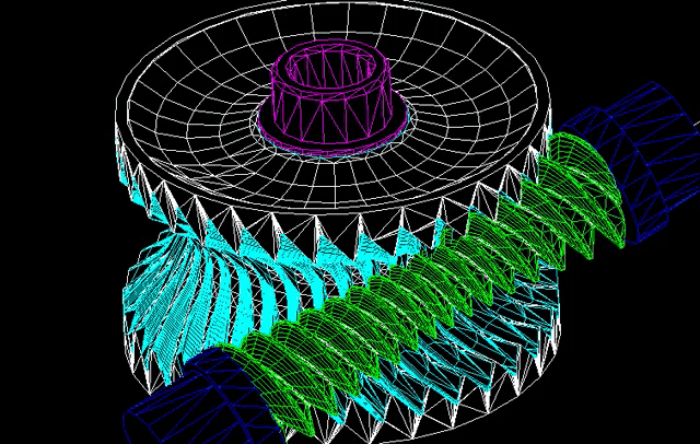 a drawing of a circular object with a purple circle in the middle