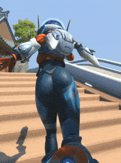 a woman in a futuristic suit is walking down stairs