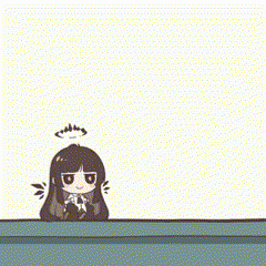 a cartoon of a girl with a halo standing next to a hooded figure .