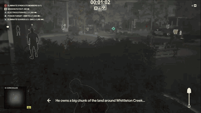 a screenshot of a video game shows a man talking to another man