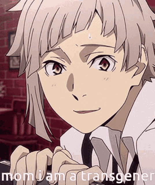 a picture of a boy with the words mom i am a transgener