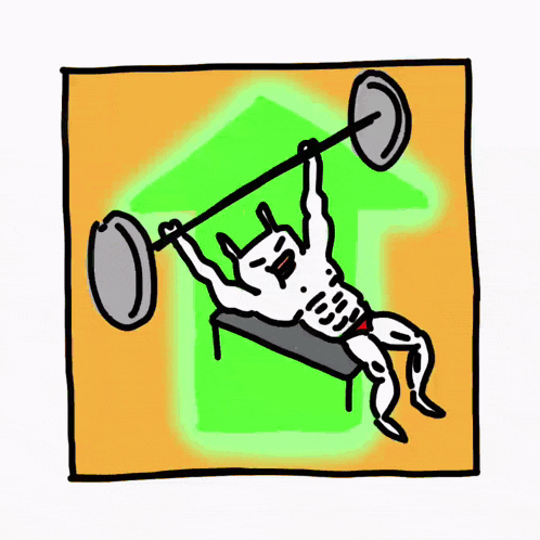 a cartoon drawing of a duck with a green arrow behind it