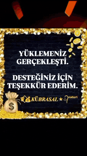 a black sign with gold coins and a bag of money