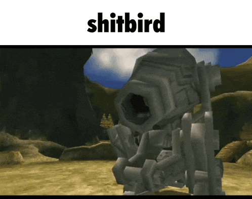 a screenshot of a video game with the words shitbird above it