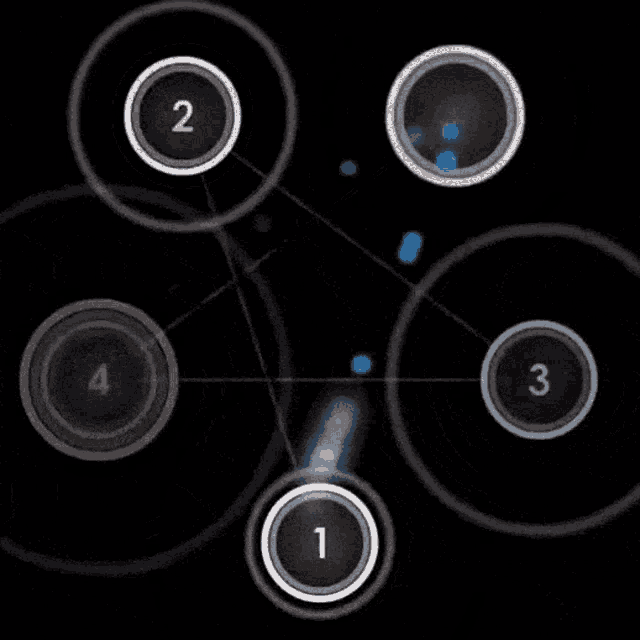 a screenshot of a video game with circles and numbers on them