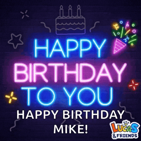 a neon sign that reads happy birthday to you