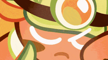 a close up of a cartoon character wearing a hat and goggles