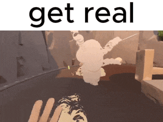 a screenshot of a video game with the words get real above it