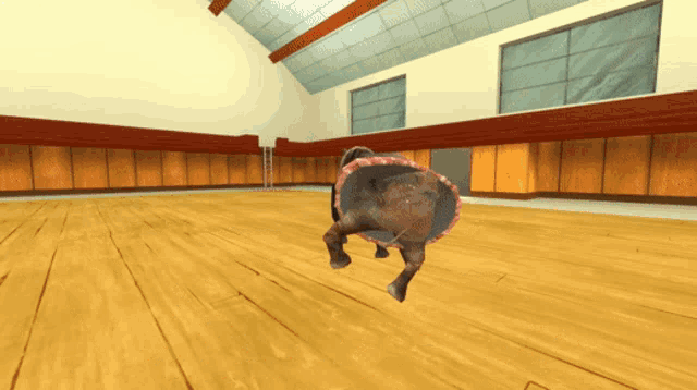 a computer generated image of a horse with a huge belly
