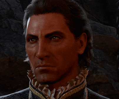 a close up of a man 's face with a collar that is ruffled