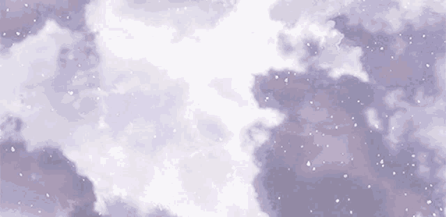 a purple sky with a lot of clouds and snow falling