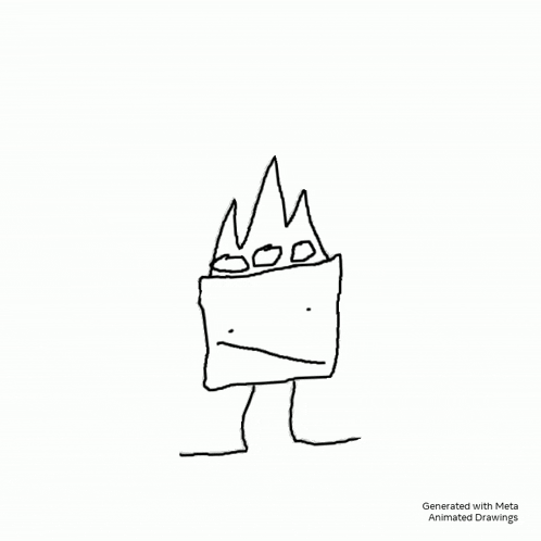a black and white drawing of a person wearing a crown .