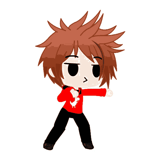 a cartoon character with red hair and a red shirt
