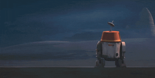 a robot with a satellite on top of it
