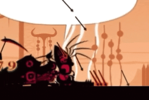 a cartoon of a monster with a speech bubble that says ' i 'm sorry '