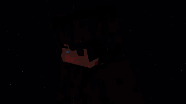 a drawing of a minecraft character with a red glowing background