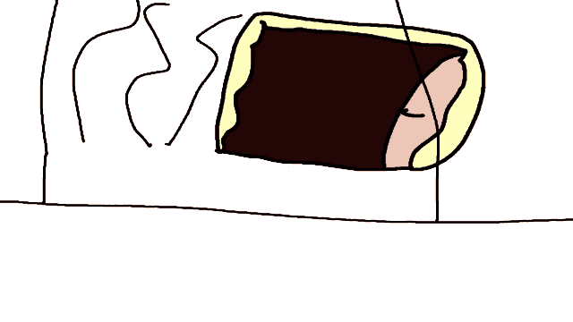 a drawing of a person 's mouth with a pink tongue sticking out .