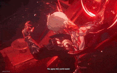 a video game character says the agony this world needs !
