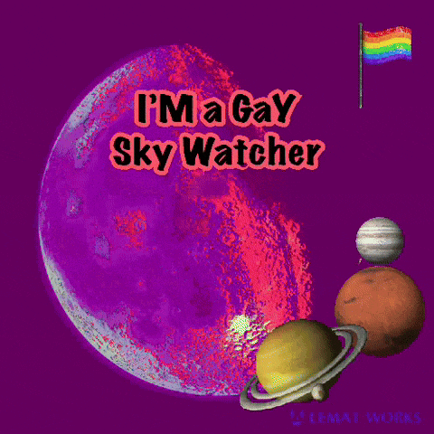 a poster that says " i 'm a gay sky watcher " on it