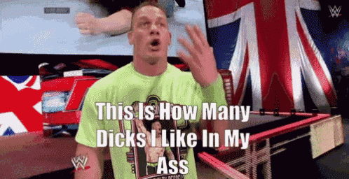 a man in a green shirt is talking about how many dicks he likes in his ass