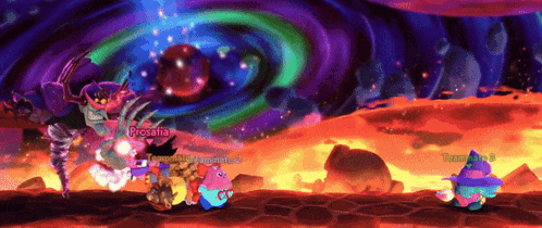 a group of cartoon characters are playing a video game and one of them has the name prosafia on it