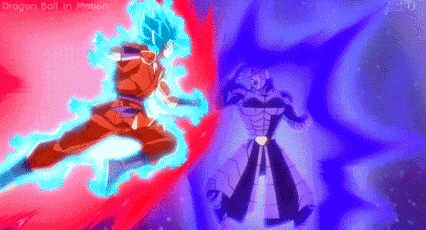 a man in a red and blue outfit is fighting a man in a purple outfit .