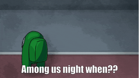 two among us characters standing next to each other with the words among us night when written on the bottom