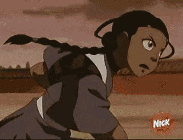 a cartoon character is holding another person 's hand while sitting on the ground .