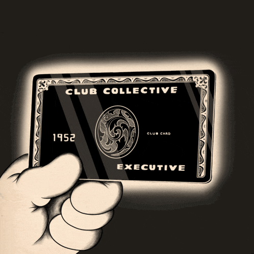a hand is holding a club collective executive credit card