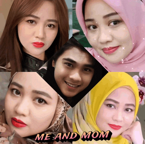 a collage of women and men with the words me and mom on the bottom
