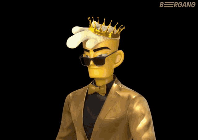 a cartoon character with a crown on his head and the words hey there below him