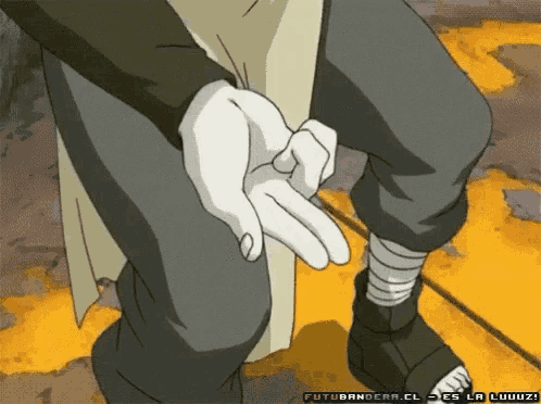 a cartoon character 's hands are crossed in front of a futurbandera.cl banner