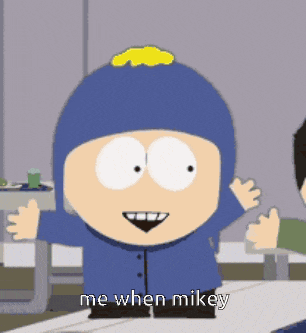 a south park character says me when mikey in a cartoon
