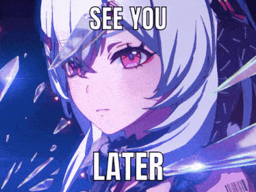 a picture of a girl with the words see you later