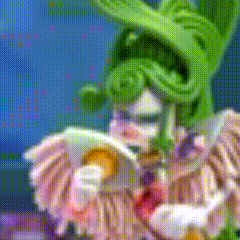 a cartoon character is reading a book with a green hat on