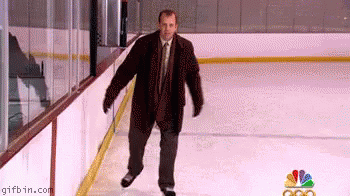 Ice Skating - The Office GIF - The Office Toby Flenderson Michael Scott GIFs