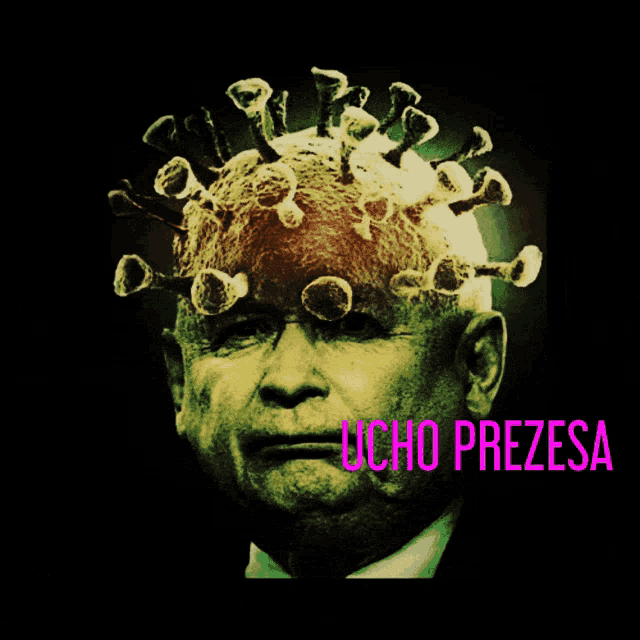 a man with a virus on his head and the word pegasus underneath him