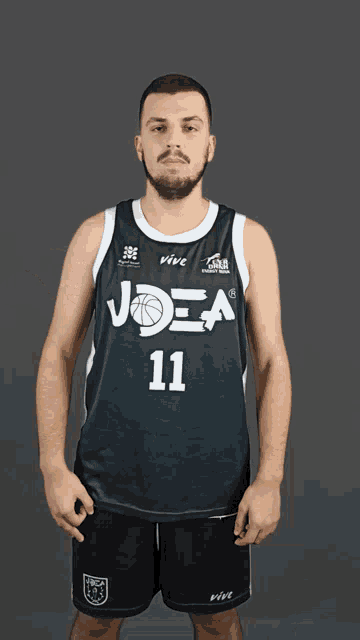 a man wearing a joea jersey and shorts