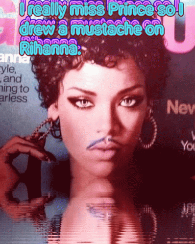 Rihanna Prince GIF - Rihanna Prince Mustache GIFs