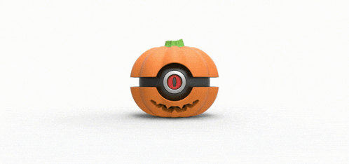 an orange pumpkin with a green top and a black circle in the middle