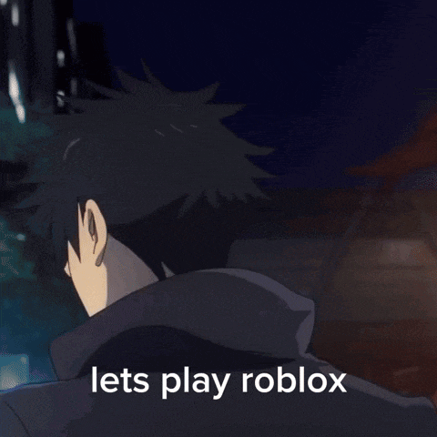 a picture of a anime character with the words lets play roblox on the bottom