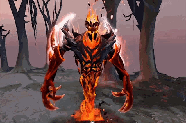 a computer generated image of a monster with flames coming out of it 's mouth