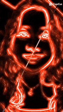 a drawing of a woman 's face with the word capcut at the top
