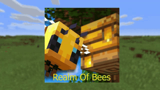 a minecraft game called realm of bees is being played