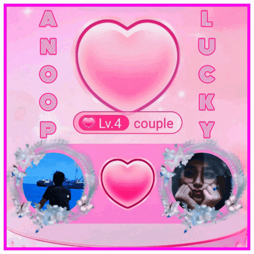 a pink background with a couple of hearts and the words lucky