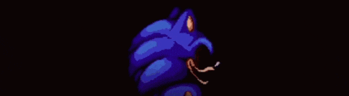 a blue sonic the hedgehog is surrounded by a group of monsters in a video game .