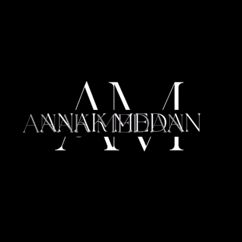 a black background with white letters that says anak medann